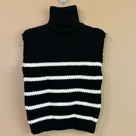 Evereve John + Jenn New‎ Size XS Benni Cotton Knit Vest Navy White Stripes - Picture 5 of 12